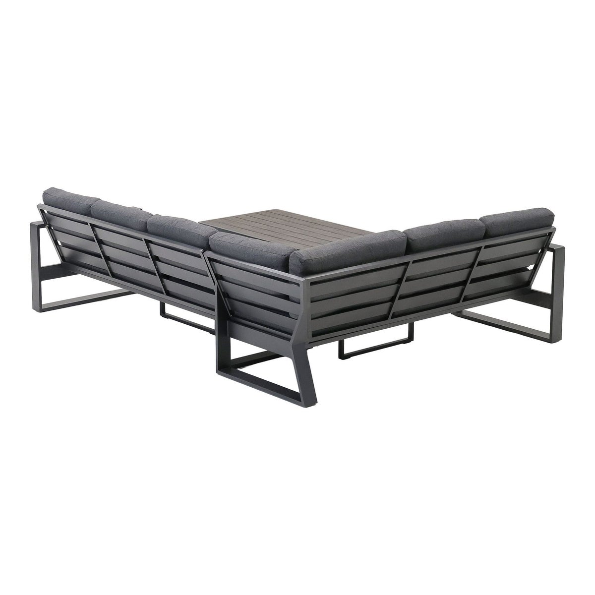 Loungeset Malviza - Antraciet - 6-zits